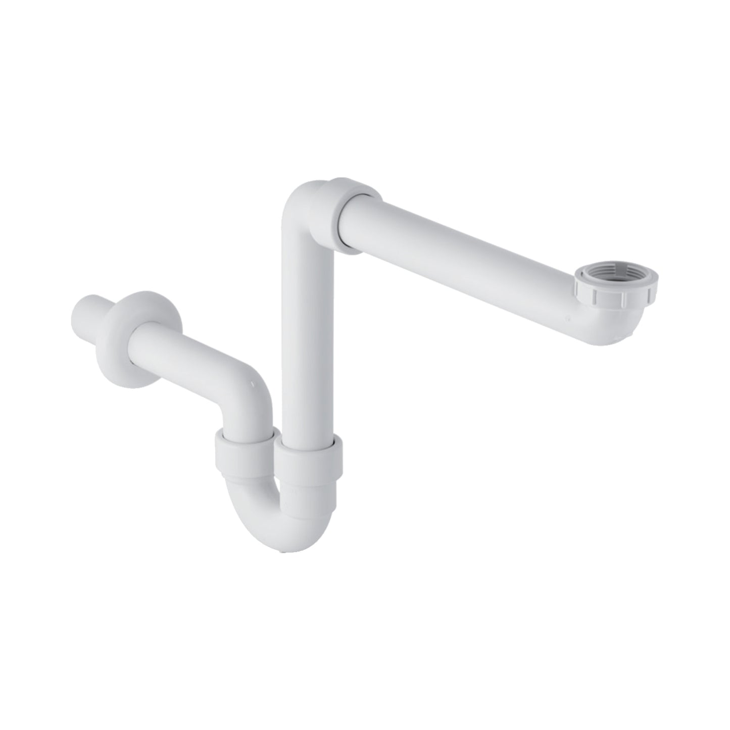 GEBERIT SIPHON TUBULAIRE – POUR LAVABO – GAIN DE PLACE – ÉVACUATION HORIZONTALE – 5/4" X 6/4" – Ø 40 MM – PLASTIQUE – BLANC