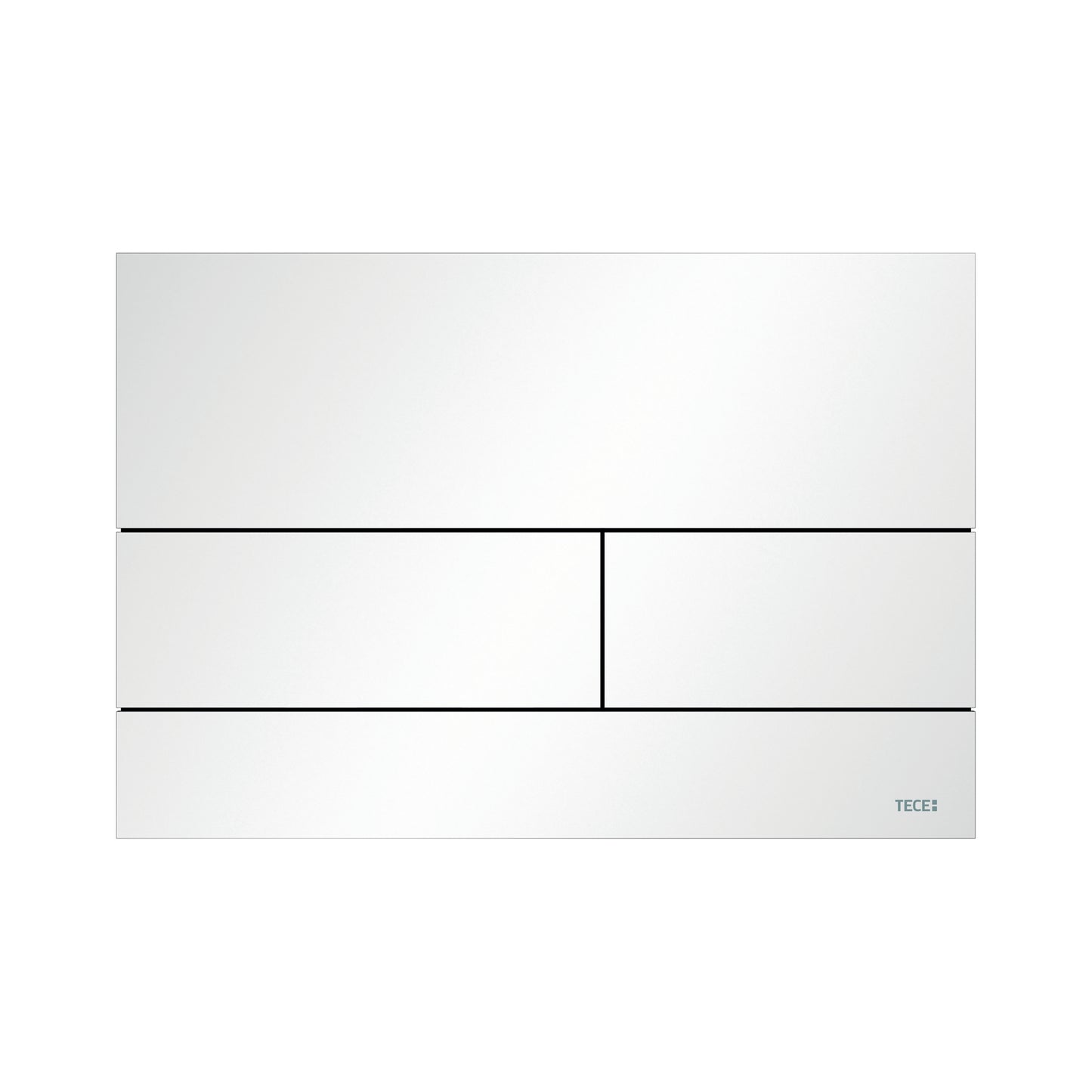 TECESQUARE II MÉTAL PLAQUE DE DÉCLENCHEMENT WC -DOUBLE CHASSE - BLANC MAT