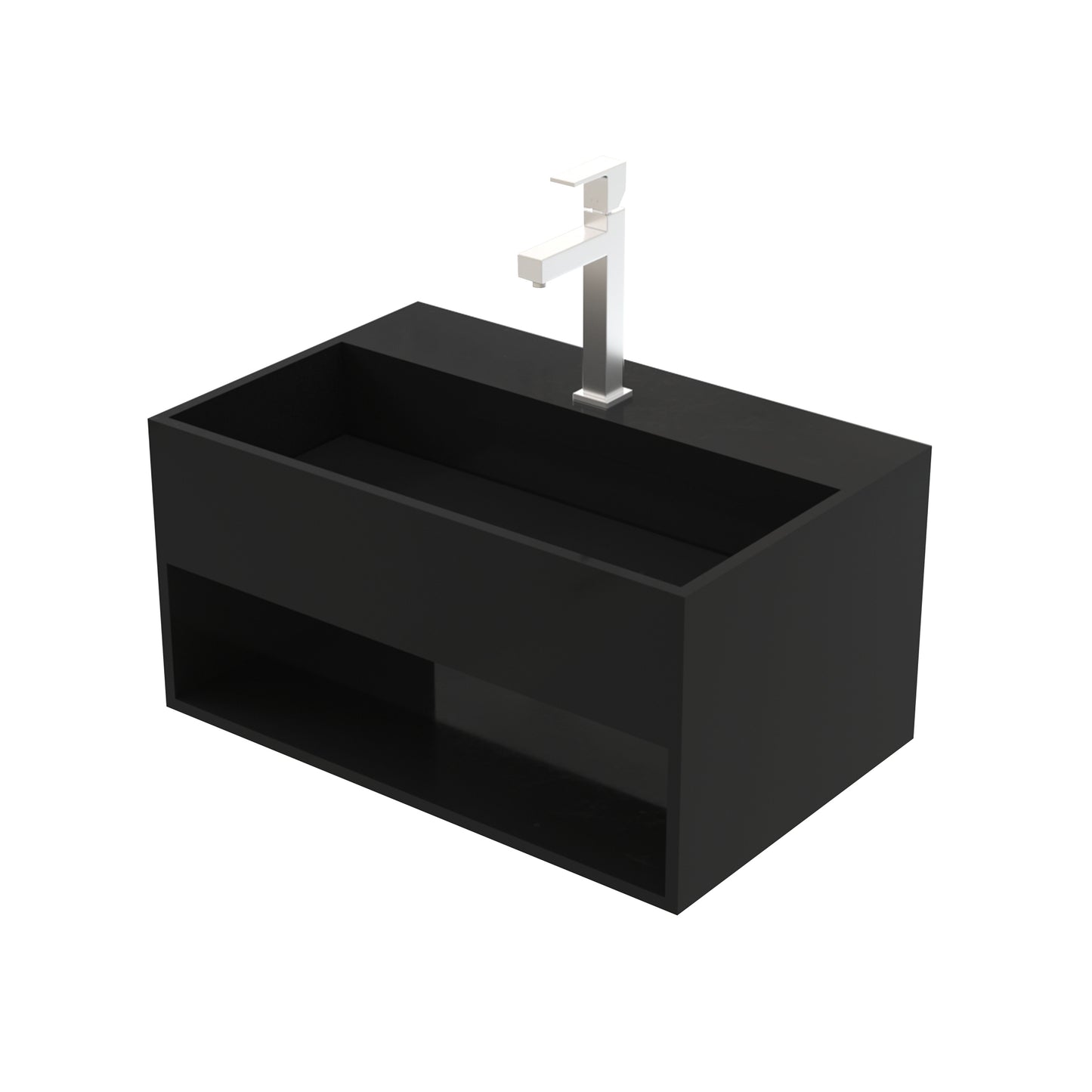 SOLID SURFACE VASQUE CANIVEAU (50X32,4X25CM) - NOIR MAT