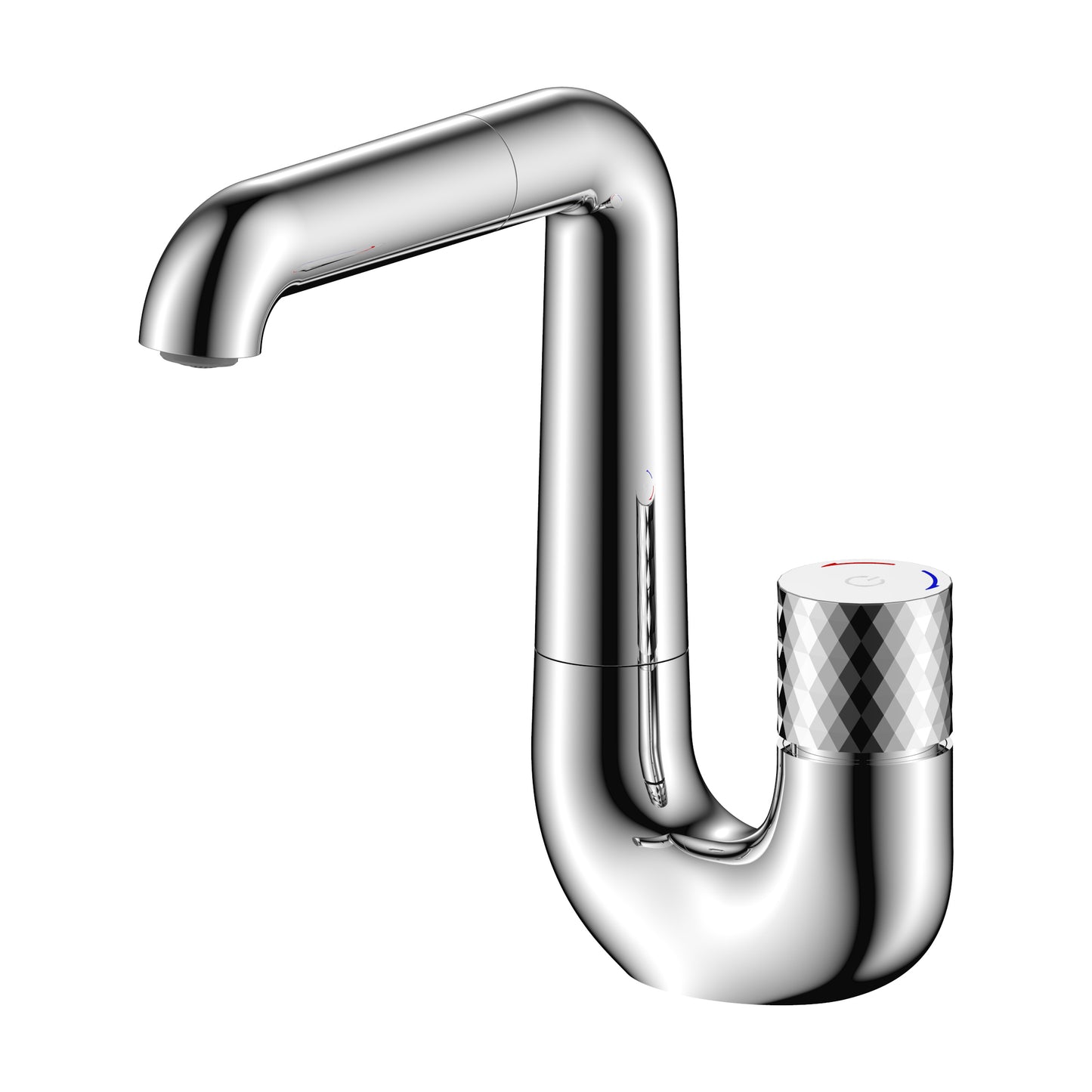 ALONI FLOW MITIGEUR DE LAVABO - BOUTON POUSSOIR - BEC PIVOTABLE - CHROME