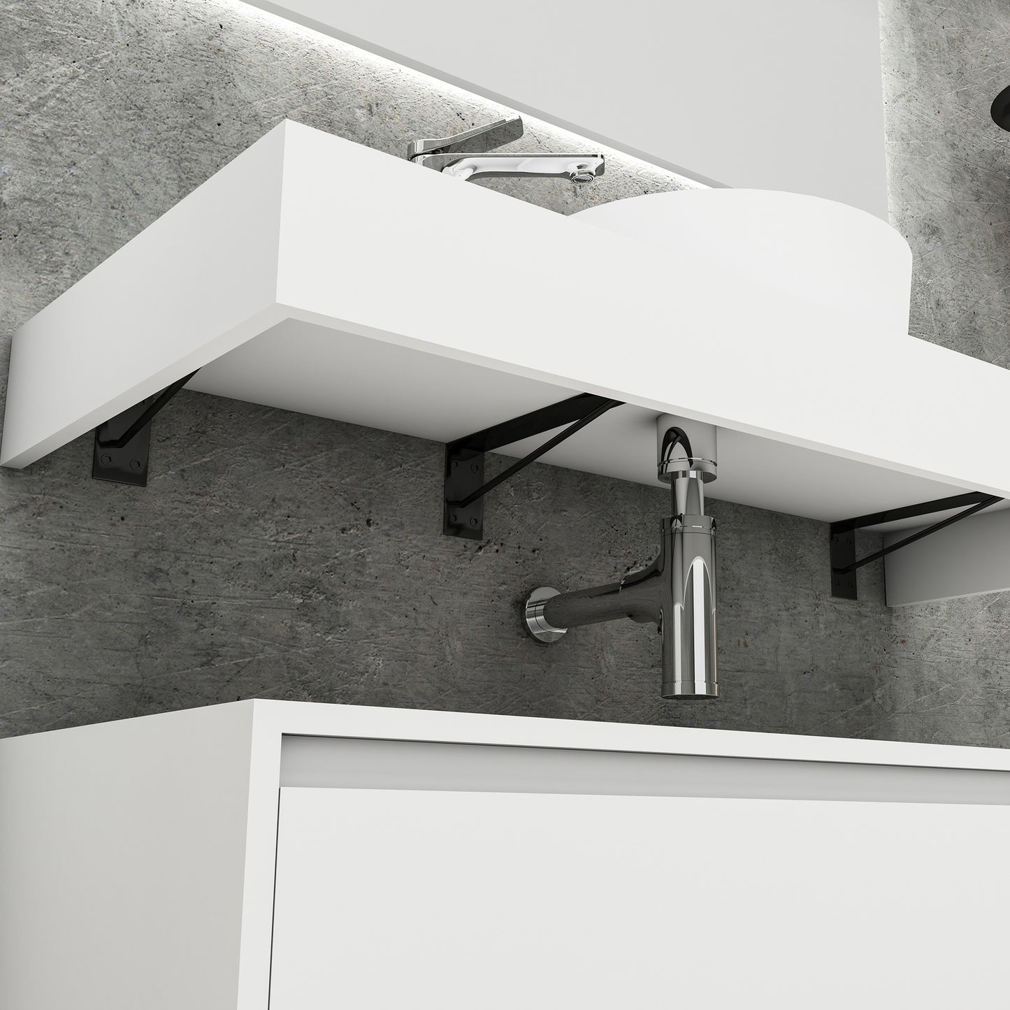 ALONI LINA MEUBLE SOUS-PLAN (120CM) - BLANC MAT