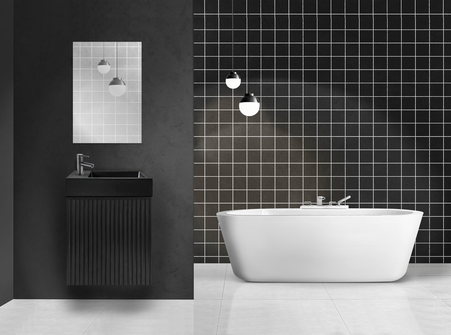 ALONI MIKARO MIROIR DE TOILETTE - AVEC CADRE - 40X60X1,9 CM - CHÊNE NOIR