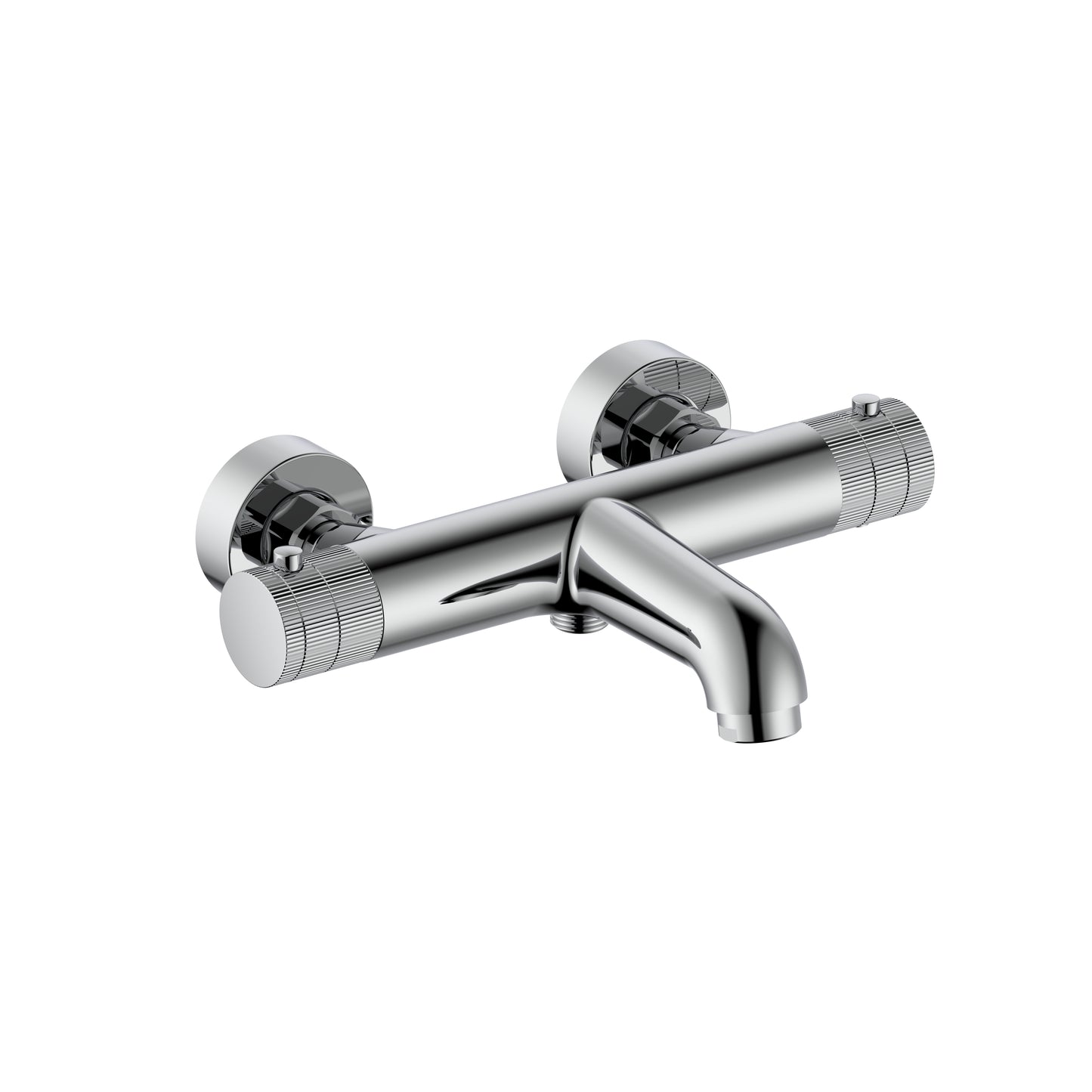 STRIA MITIGEUR DE BAIN – THERMOSTATIQUE – MONTAGE MURAL – BOUTONS AVEC FINITION STRIÉE - CHROME