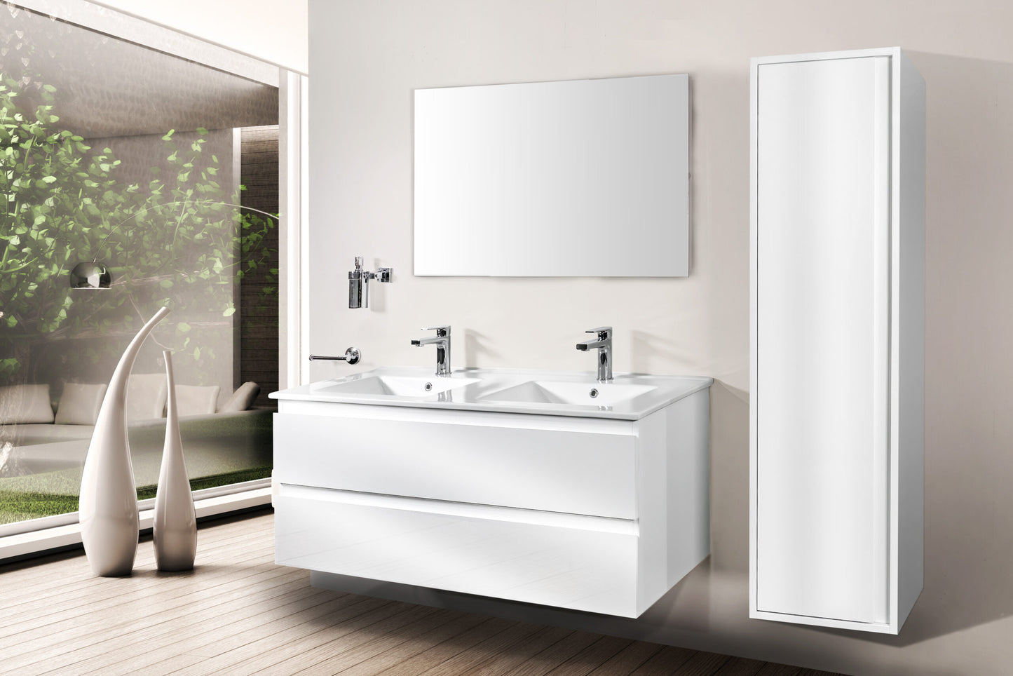 ALONI SALLY MEUBLE SOUS-PLAN (120CM) - BLANC BRILLANT