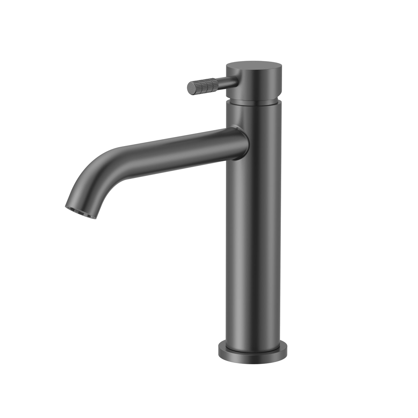 STRIA MITIGEUR LAVABO – DÉMARRAGE À FROID – POIGNÉE AVEC STRUCTURE STRIÉE RAFFINÉE – SANS BONDE – GUNMETAL (PVD)