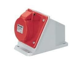 Wall mounting inclined box socket IP44 380V 3P + N + T 16A IP44 vue 1