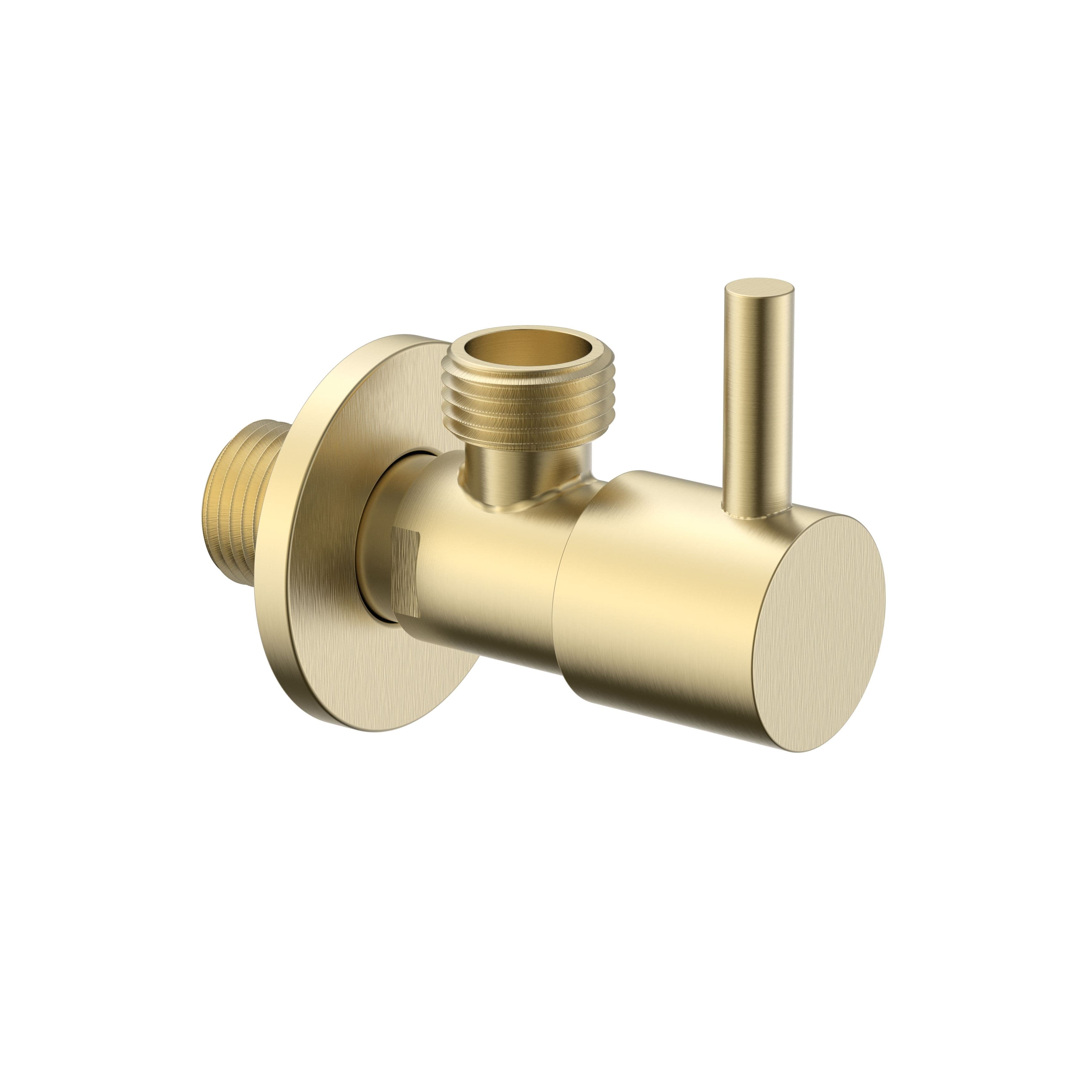 UNIFORMA HOEKSTOPKRAAN - 1/2" X 3/8" - GEBORSTELD GOUD (PVD) vue 1