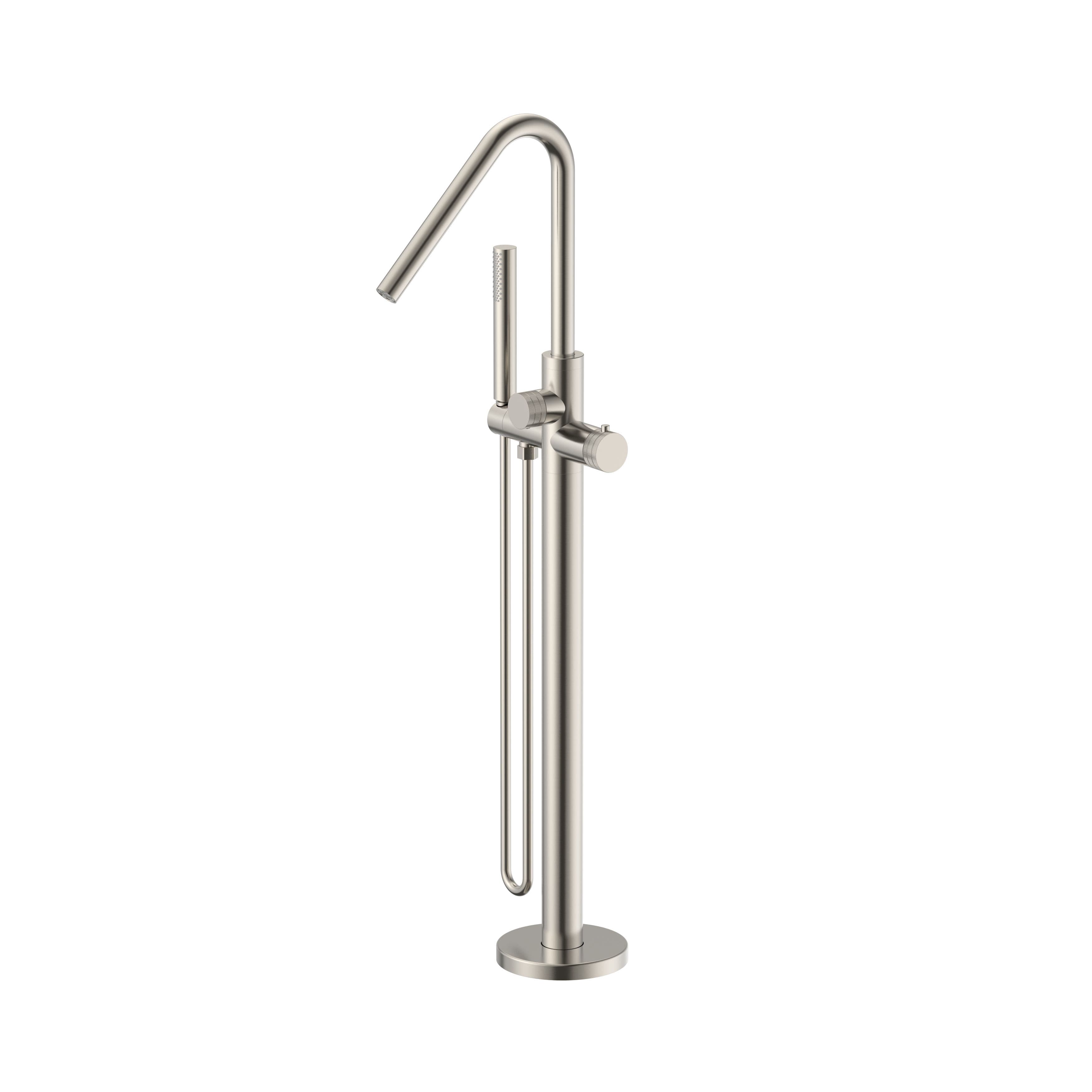 STRIA BADMENGKRAAN - VRIJSTAAND - THERMOSTATISCH - MET HANDDOUCHE EN DOUCHESLANG - KNOPPEN MET RIBBELSTRUCTUUR - BELGAQUA - GEBORSTELD RVS vue 1
