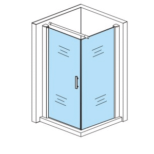 ALONI DOUCHECABINE - DRAAIDEUR EN ZIJWAND - 800 X 800 X 1900MM - CHROOM - HELDER GLAS vue 1