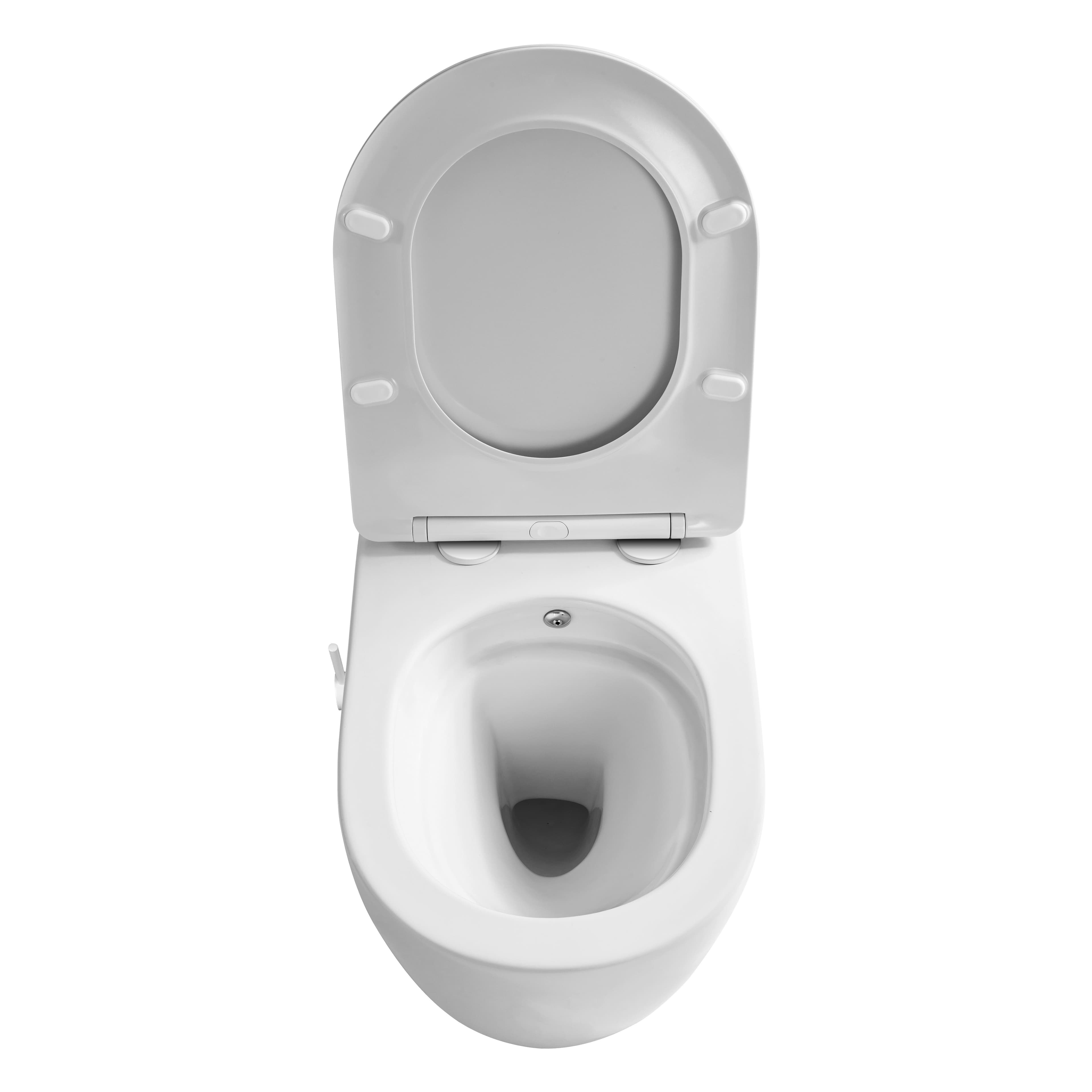 ALONI PRO HANGTOILET MET BIDET - TORNADO FLUSH - RANDLOOS - MET BIDETKRAAN KOUD EN WARM WATER - MET ZITTING - 52,5CM - MAT WIT vue 1