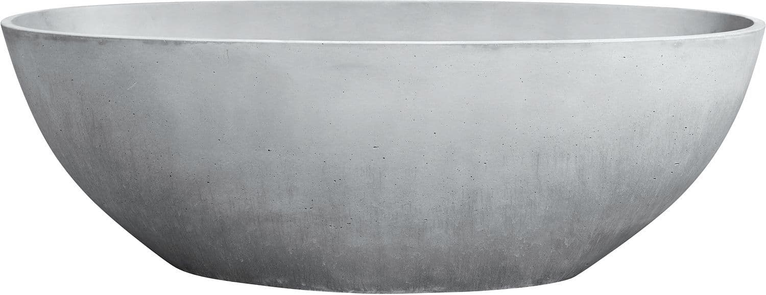 VRIJSTAAND BAD BRIQ OVAL INCLUSIEF SIFON 180X82 BETON/CHROOM vue 1