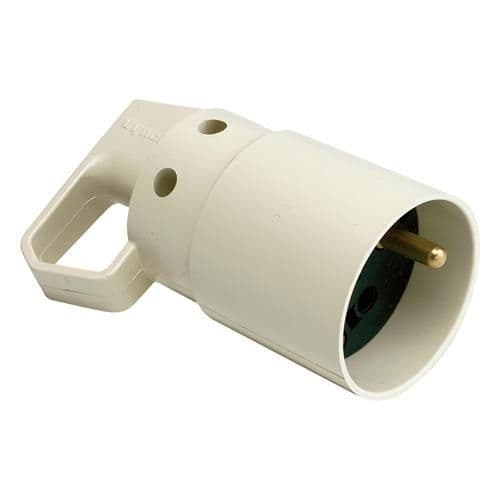 Mobile socket 2 poles + E 16A 250V~ Ivory vue 1