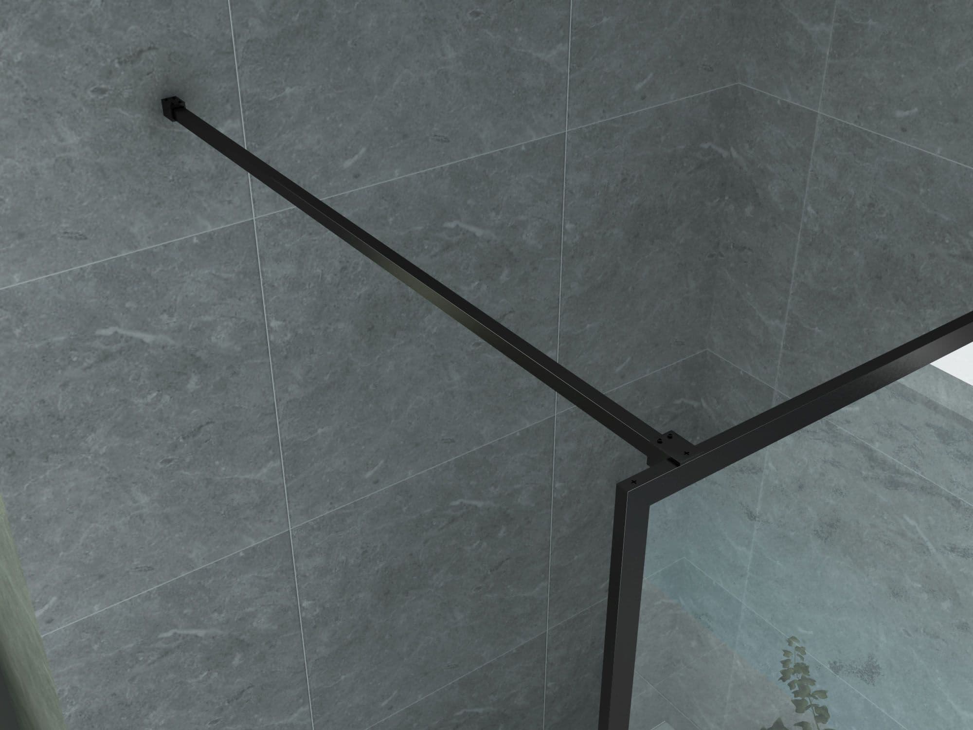 ALONI INLOOPDOUCHE MET KADER - 800 X 2000MM - MAT ZWART - HELDER GLAS vue 1