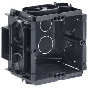 Flush-mounting box Q range 50mm depth 60 x 60 x 50mm with 4 screw entries vue 1