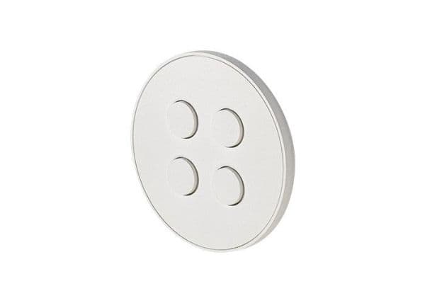 Circum Select 4R1V 24V - 250V push button + socket round NXT Black FR / BE matt White Ral 9010 vue 1