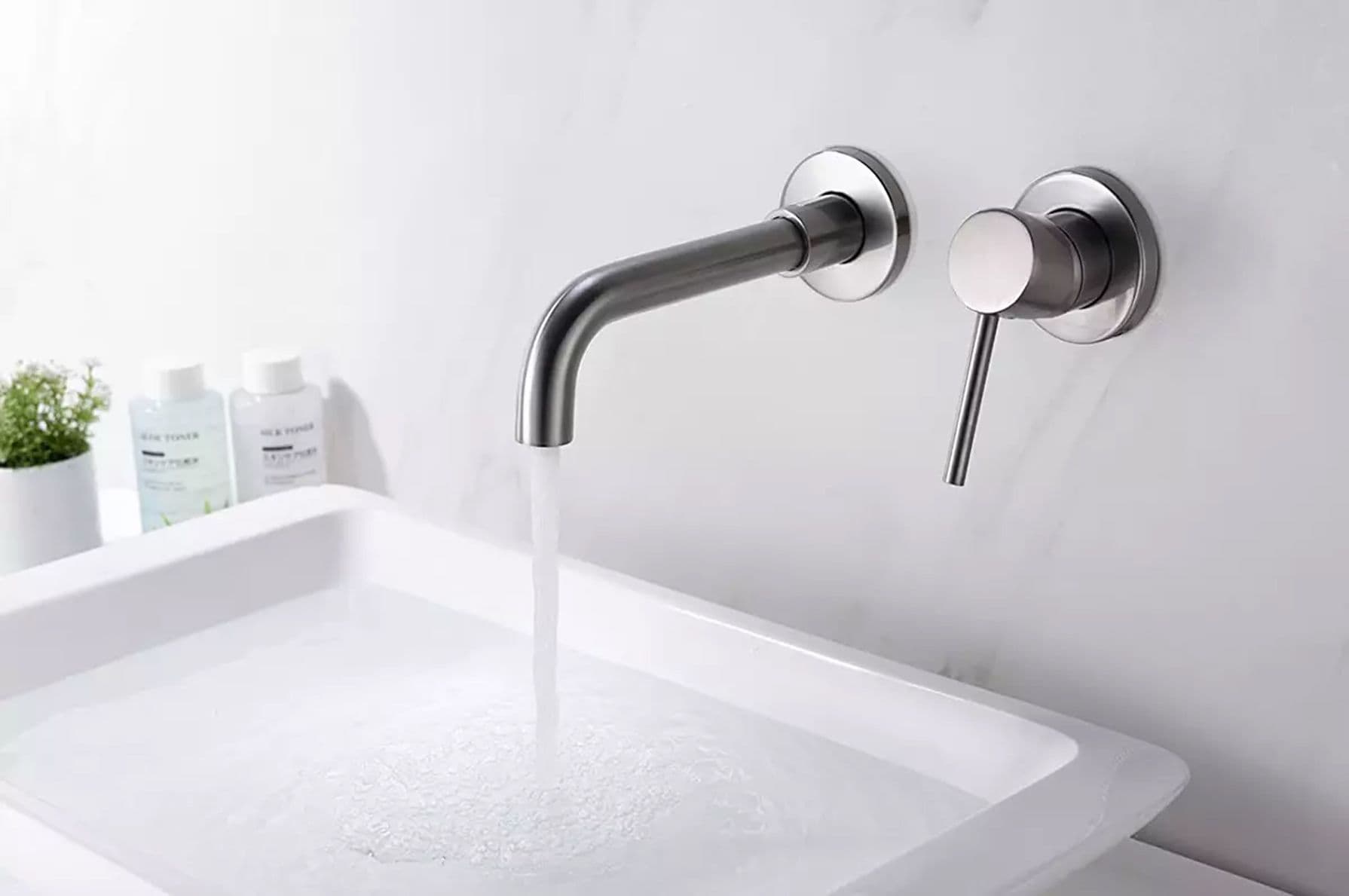 ALONI MITIGEUR LAVABO MURAL - GRIS BRONZE vue 1