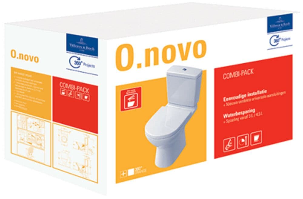 Villeroy&Boch O.novo PACK staand toilet afvoer verticaal wit alpin vue 1