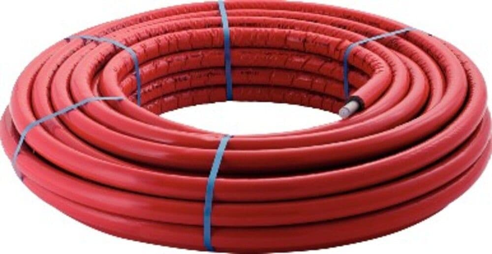Geberit FlowFit tube multicouche isolé rouge D25 rouleau 25m vue 1