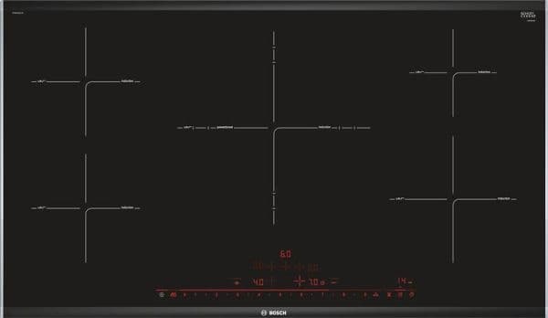 Table de cuisson serie 8 induction 90cm, PowerInduction, 5 zones, triple PowerZone 4,4kW, DirectSele vue 1