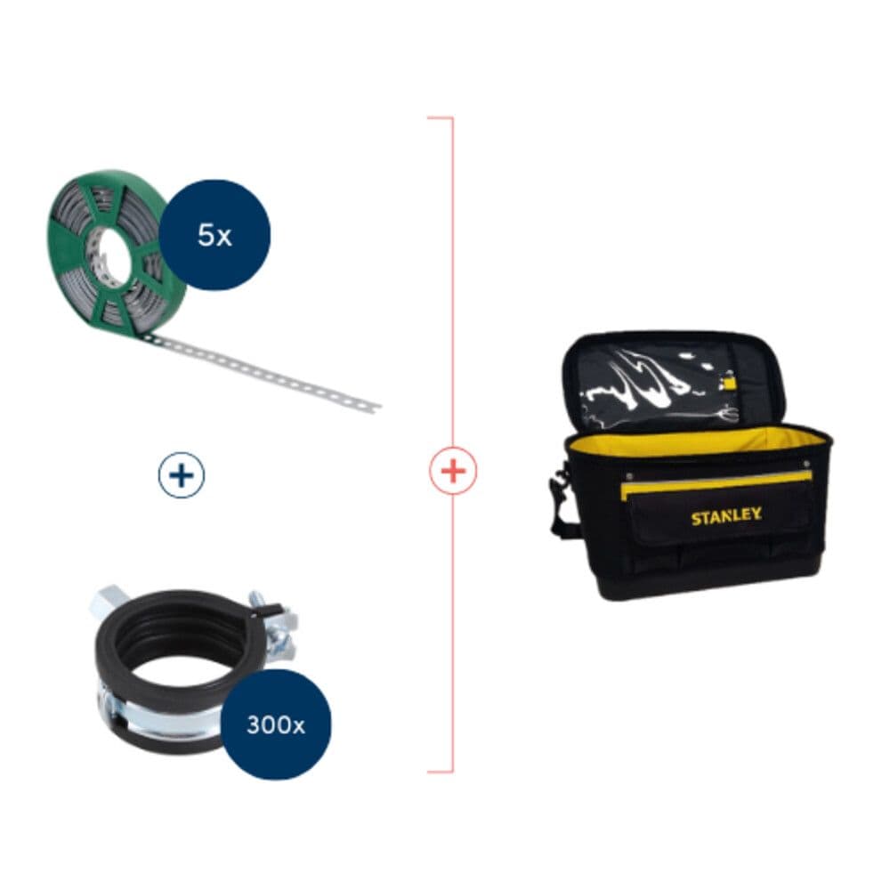 Walraven paquet promotie bande de montage + colliers KSB1 +  coffret à outils Stanley gratuit vue 1