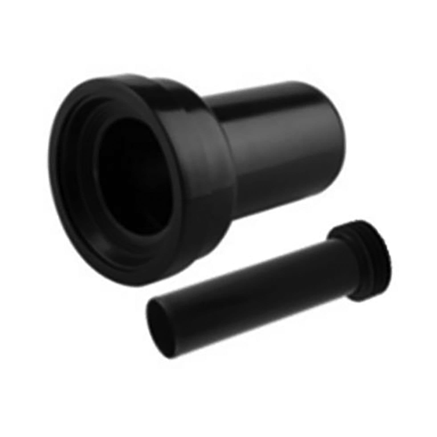 ALONI AANSLUITSET VOOR HANGTOILET - RECHT - AAN-EN AFVOER - DIAMETER 90/45 - ZWART vue 1