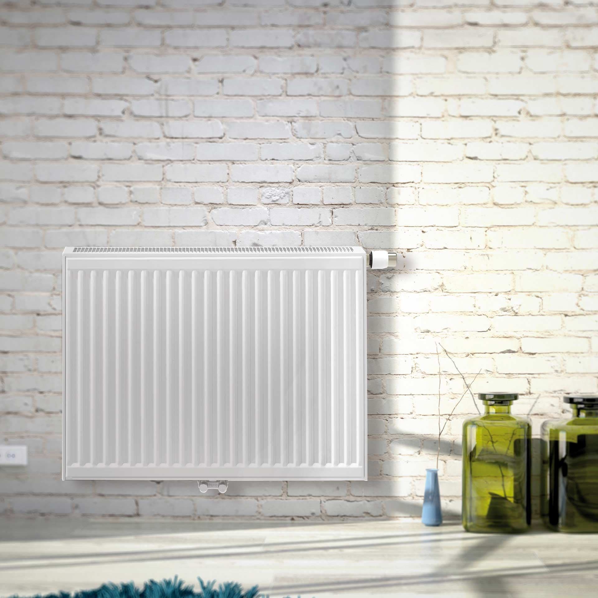STELRAD NOVELLO PANEELRADIATOR - T22 - 8 AANSLUITINGEN - 500X800MM - 1195W - GLANZEND WIT vue 1