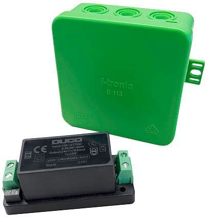 VOEDINGSADAPTOR+BEHUIZING DUCO vue 1
