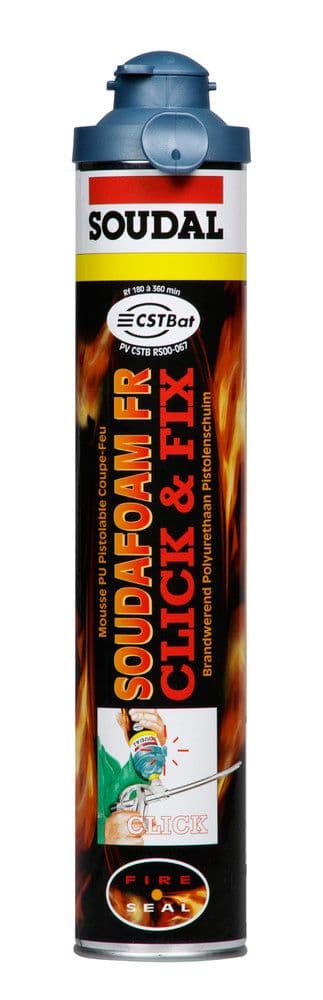 Soudal Soudafoam FR C en F Mastic anti-feu en mousse polyuréthane fumée et gaz vue 1