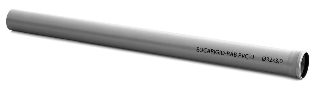 Kabelwerk Eupen EucarigidRAB tube d'évacuation PVCU 90x3,0 BENOR L 1 m gris vue 1