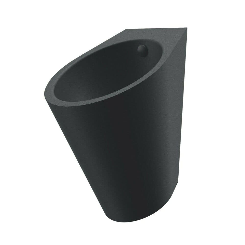 Delabie FINO urinal without rebgoldd fixation wall-mountede supply derrière black vue 1