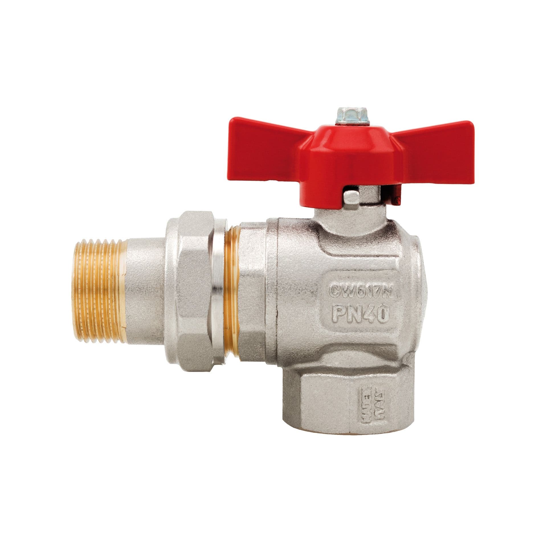 "ROBINET A BOULE ""IDEAL"" MF 3/4 COUDE A RACCORD 298 3/4" vue 1