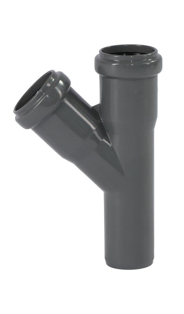 Ostendorf Kunststoffe HT-Safe EA té 45° polypropylène D 50 mm gris vue 1