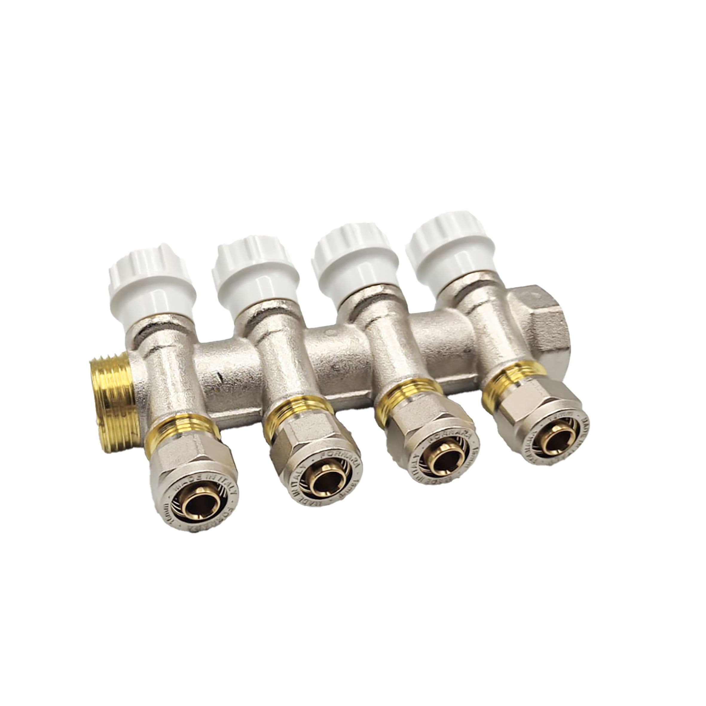 KIT ROBINET COLLECTEUR 1MXF - 4 SORTIES 1/2M + RACCORDS vue 1