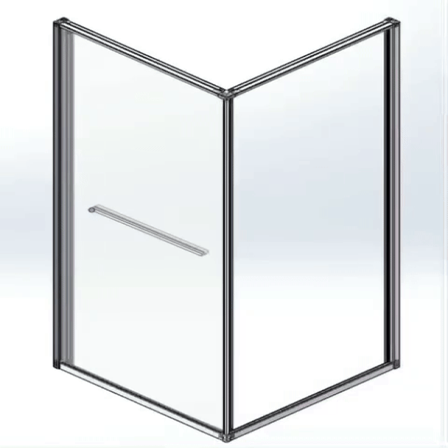INSLIDE DOUCHECABINE - NAAR BINNEN OPENENDE SCHUIFDEUR EN ZIJWAND - RUIMTEBESPAREND - OMKEERBAAR - 6MM VEILIGHEIDSGLAS - 90X90X200 CM - GUNMETAL - HELDER GLAS vue 1