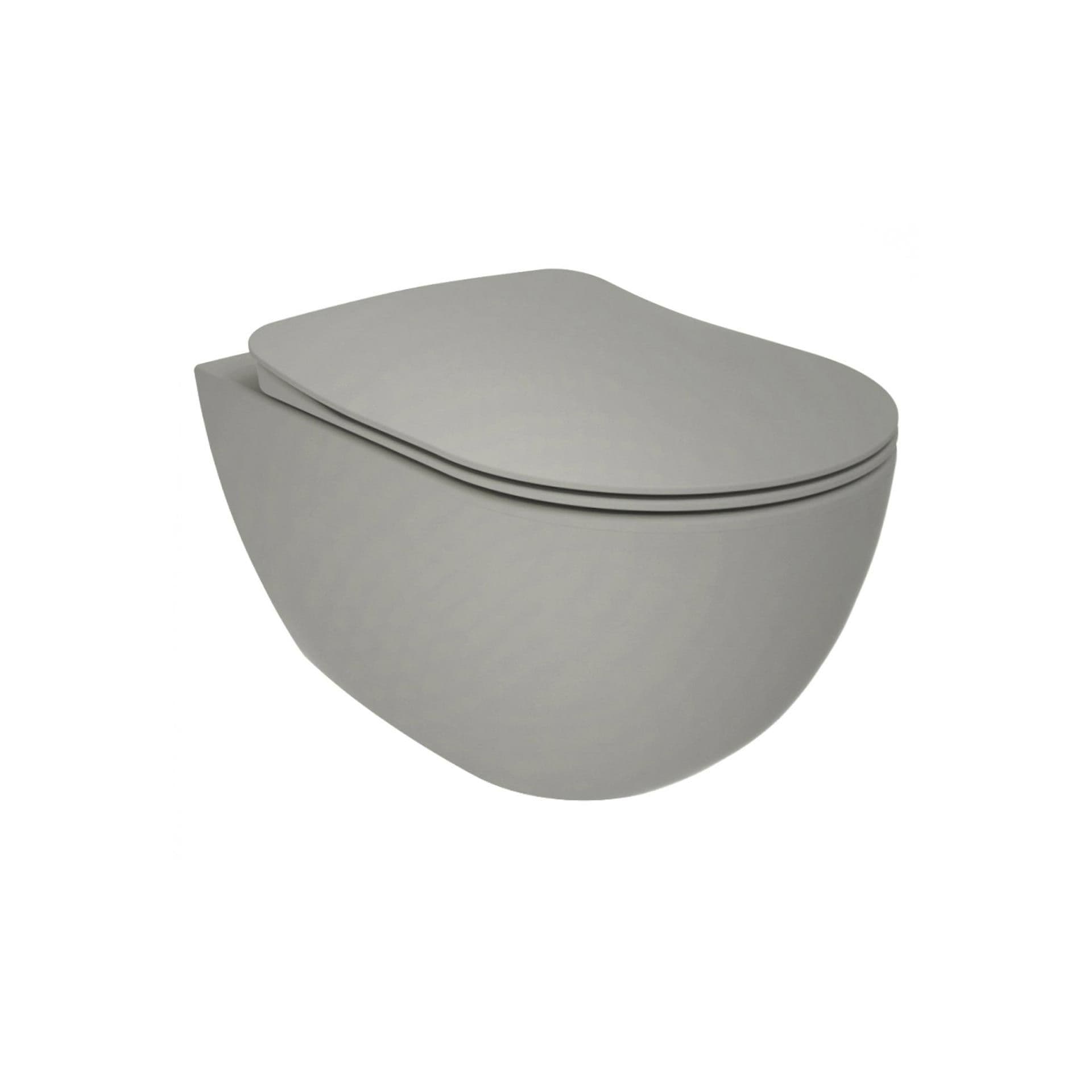 CREAVIT FREE WC SUSPENDU – SANS BRIDE – SANS ABATTANT – GRIS FROID MAT vue 1