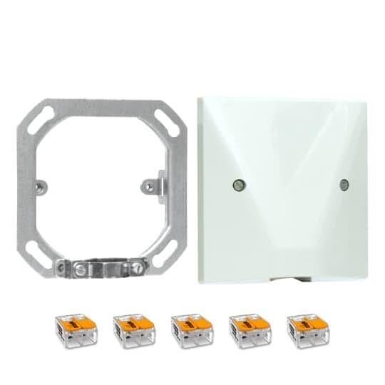 Junction box for fixed connections 3 poles + N + E with Wago connectors 6mm² Grey vue 1