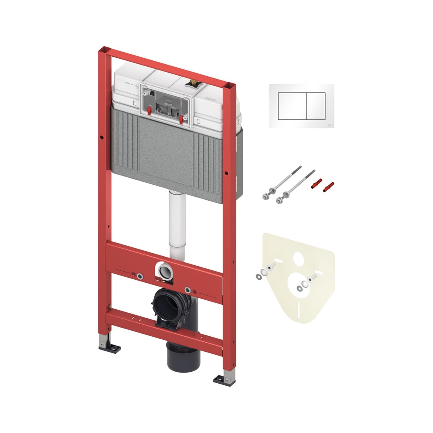 TECEBASE MODULE ECO/CHANTIER WC AVEC RÉSERVOIR BASE - HAUTEUR 1120MM - AVEC PLAQUE DE DÉCLENCHEMENT TECENOW BLANCHE vue 1