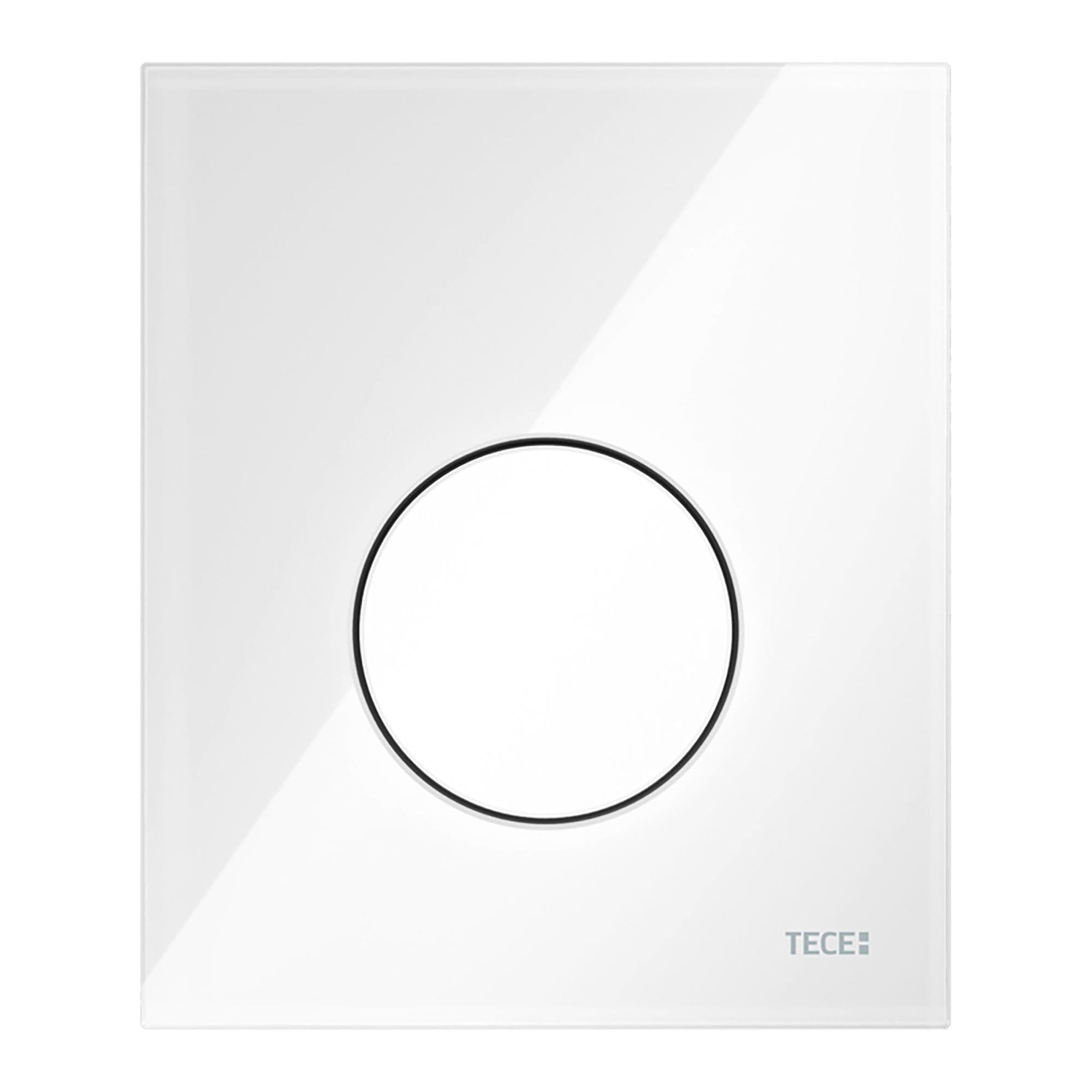 TECELOOP GLASS - PLAQUE DE DÉCLENCHEMENT URINOIR - CARTOUCHE INCLUSE - VERRE - VERRE BLANC BRILLANT - TOUCHE BLANC BRILLANT vue 1