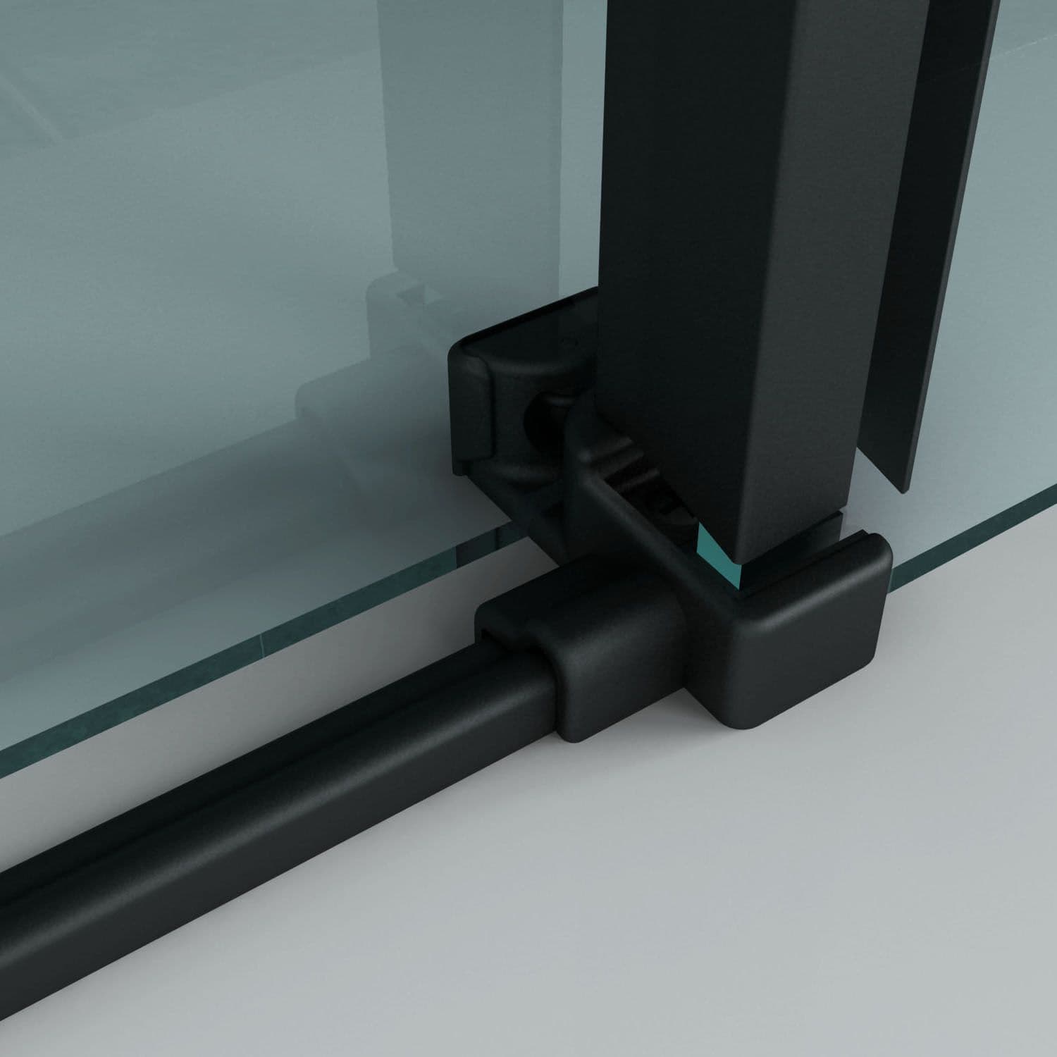 ALONI SCHUIFDEUR VOOR NIS - 1200 X 2000MM - MAT ZWART - HELDER GLAS vue 1