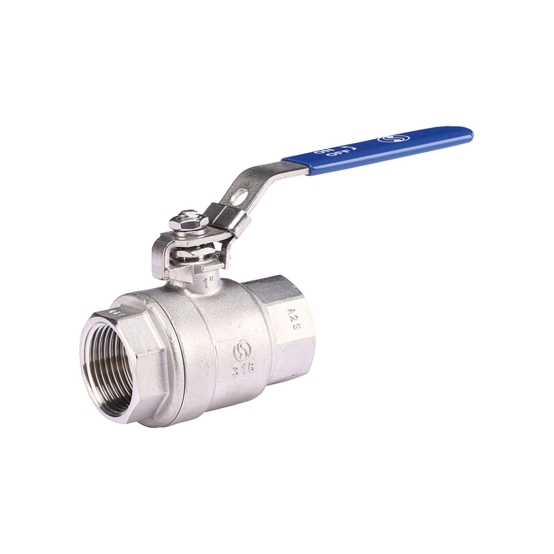 "VANNE INOX POIGNEE BLEUE I701 2""" vue 1