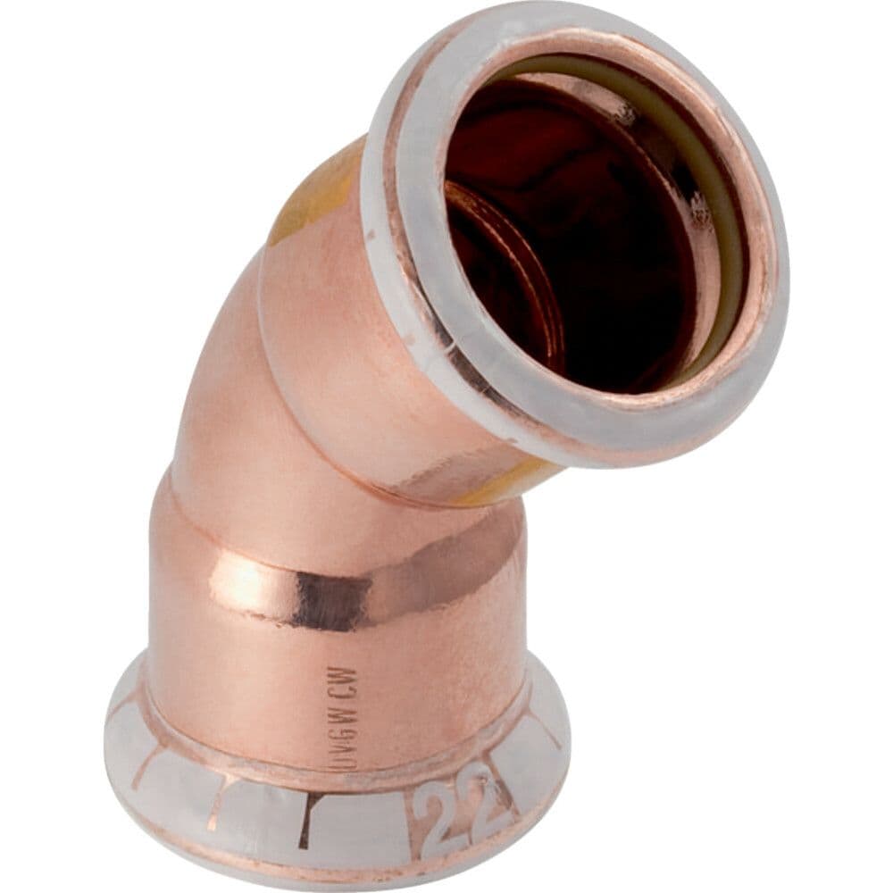 Geberit Mapress raccord sertir cuivre pour gaz coude 45° FF 22 vue 1