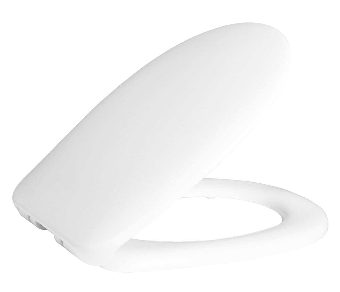 WC-ZITTING DUROPLAST WIT INOX SCHARNIEREN, SOFTCLOSE vue 1