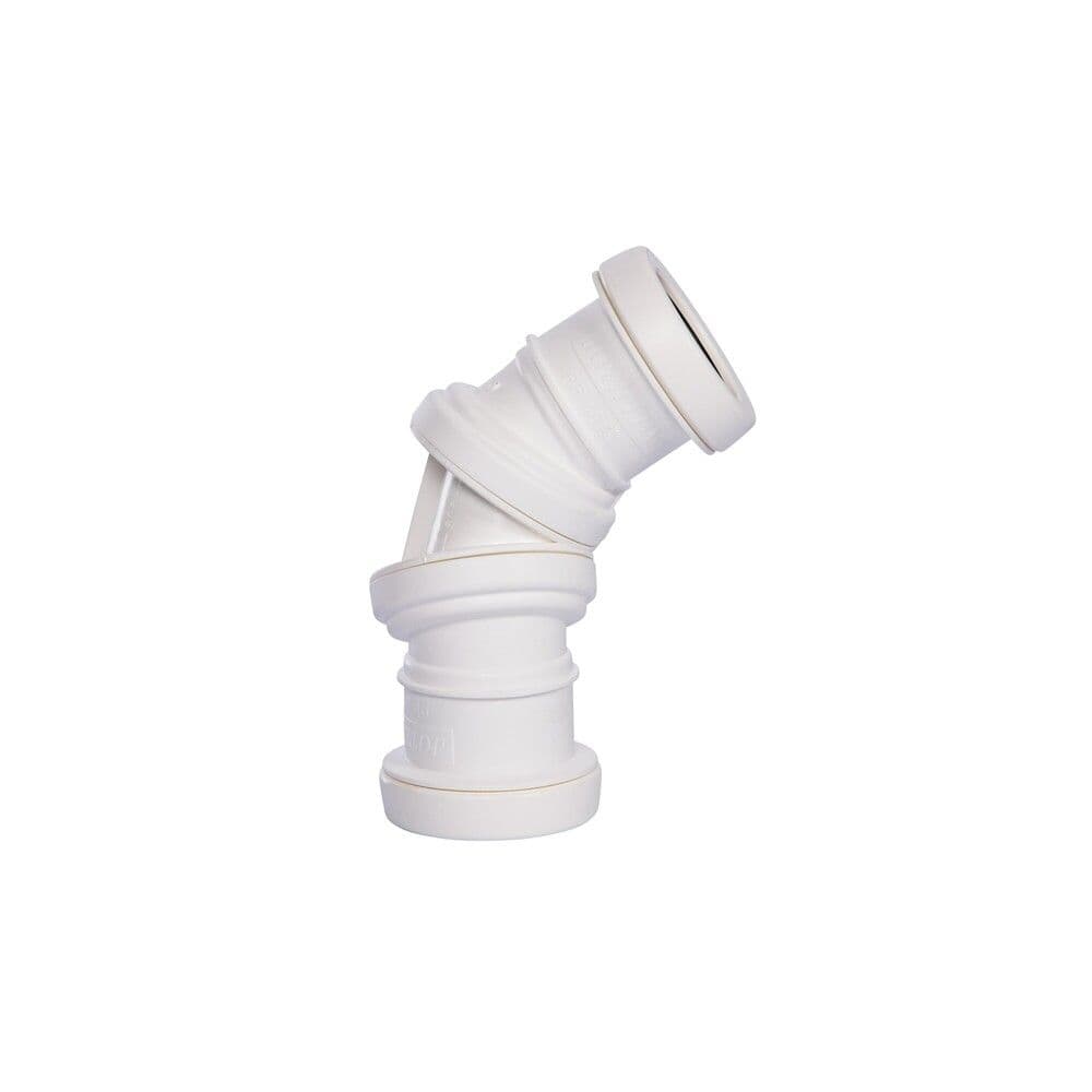 Pipelife coude amovible PP blanc MF D 40 mm vue 1