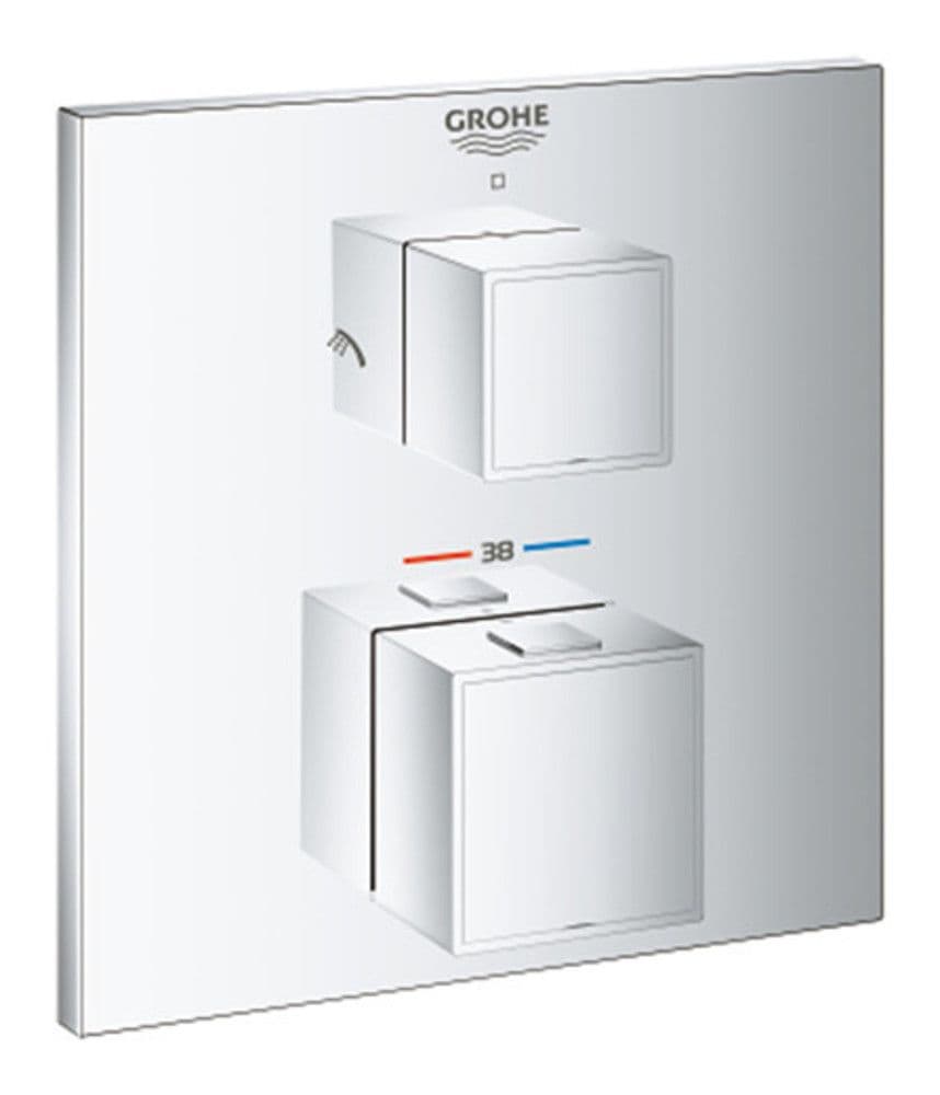 Grohe Grohtherm Cube set de finition mitigeur douche 2 sorties vue 1