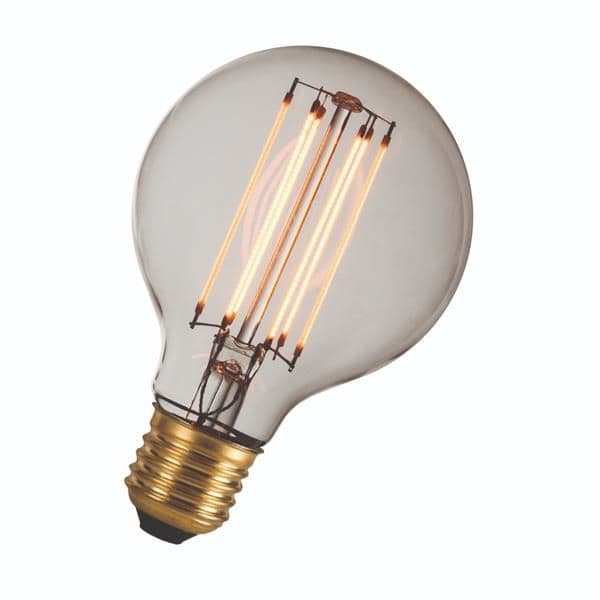 Led filament lamp Deco G80 240V 3W E27 180lm 1800K CRI >80 360° IP20 80 x 123mm vue 1