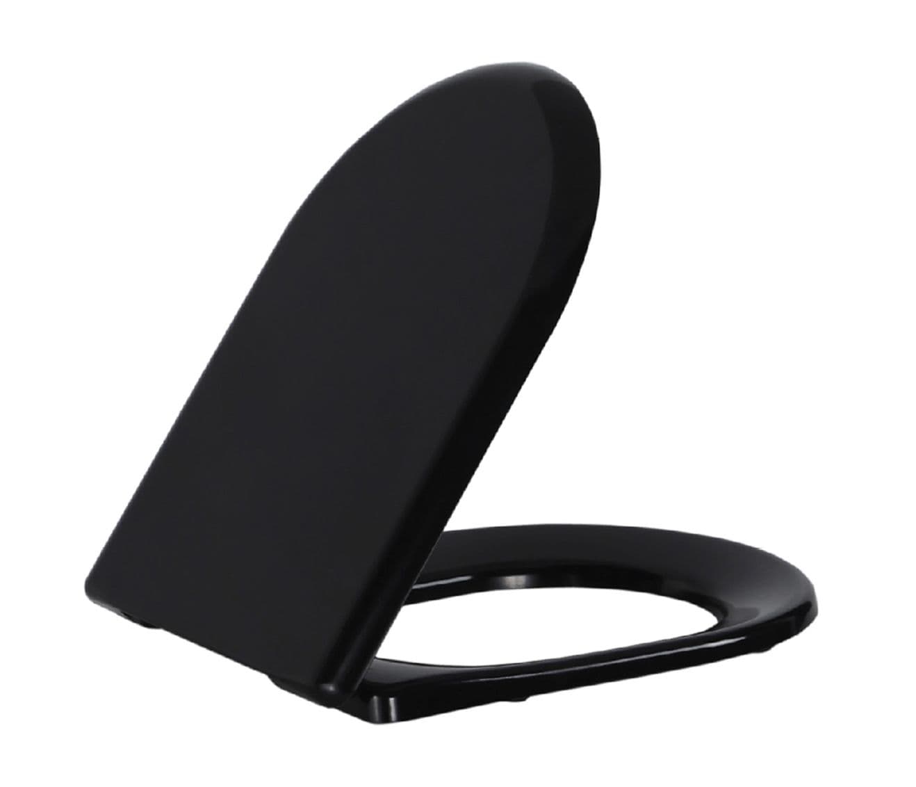 DUROPLAST SIÈGE DE TOILETTE, CHARNIÈRES INOX, SOFT-CLOSE NOIR MAT vue 1