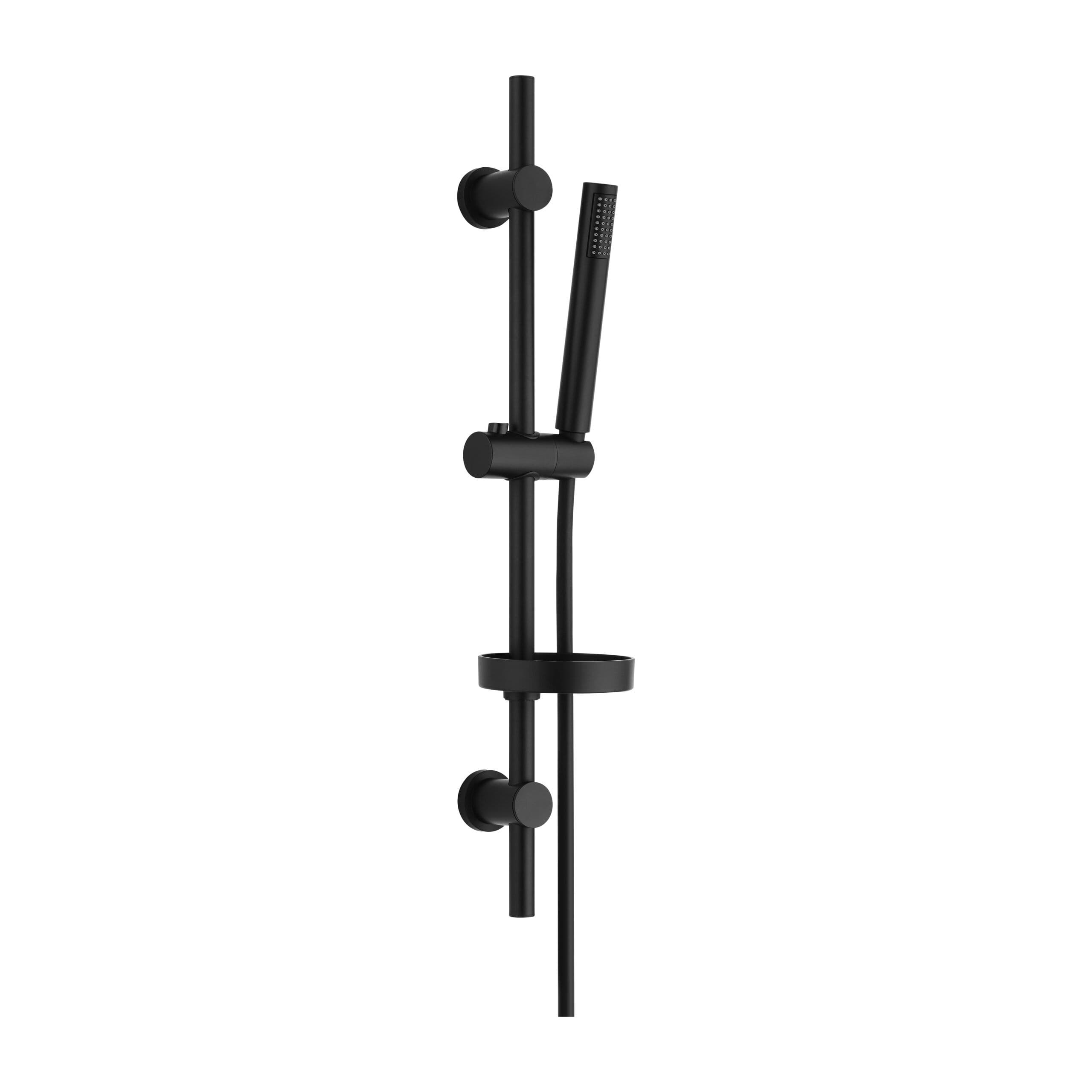 ALONI ENSEMBLE COMPLET BARRE DE DOUCHE COULISSANTE – AVEC DOUCHETTE 1 FUNCTION, FLEXIBLE DE DOUCHE SYNTHÉTIQUE ET PORTE-SAVON – NOIR MAT vue 1