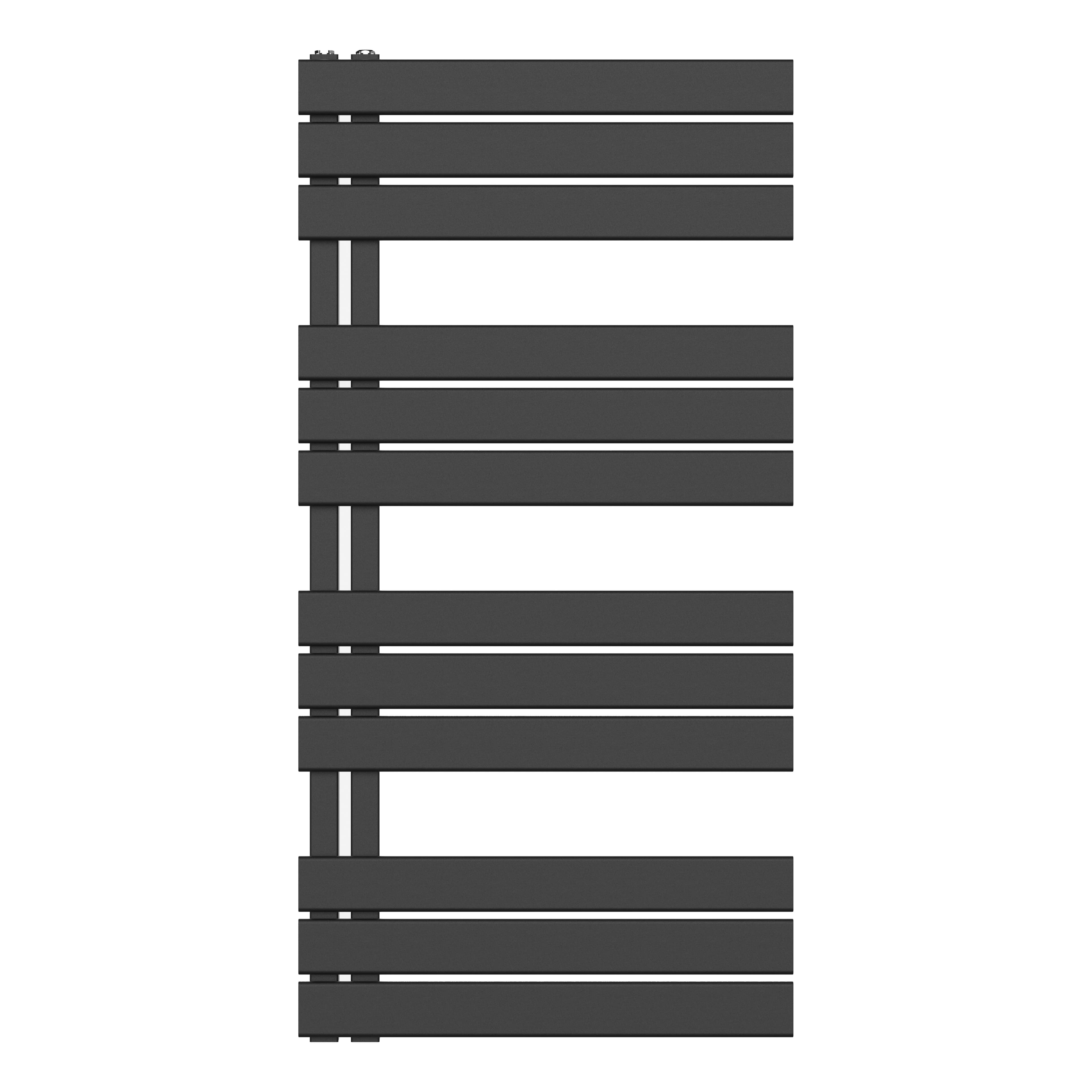 HANDDOEKRADIATOR LINKS AANSLUITING/COMB- ZWART 1200X600-681W vue 1