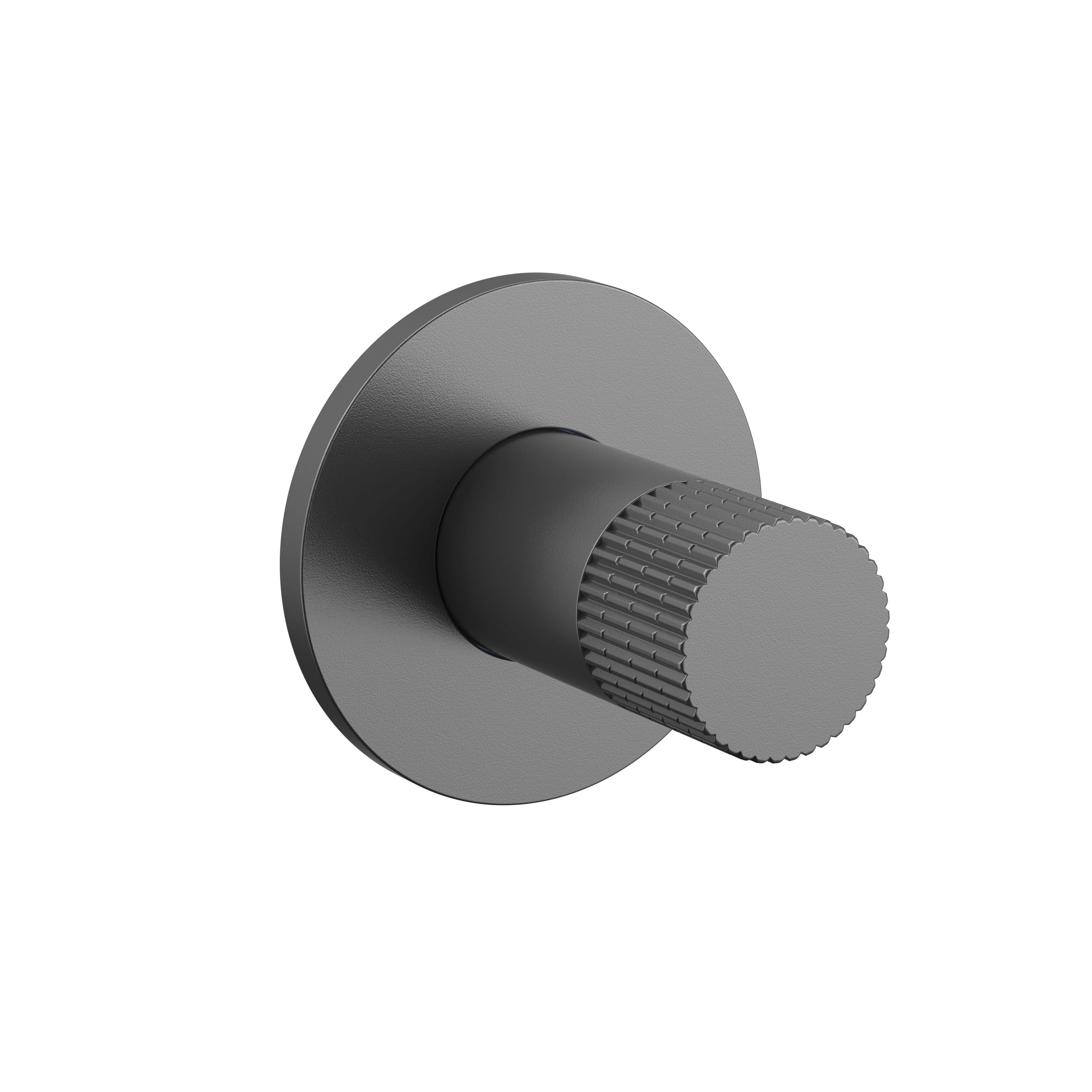 STRIA BIDETKRAAN - KOUD WATER - KNOP MET VERFIJNDE RIBBELSTRUCTUUR - GUNMETAL (PVD) vue 1