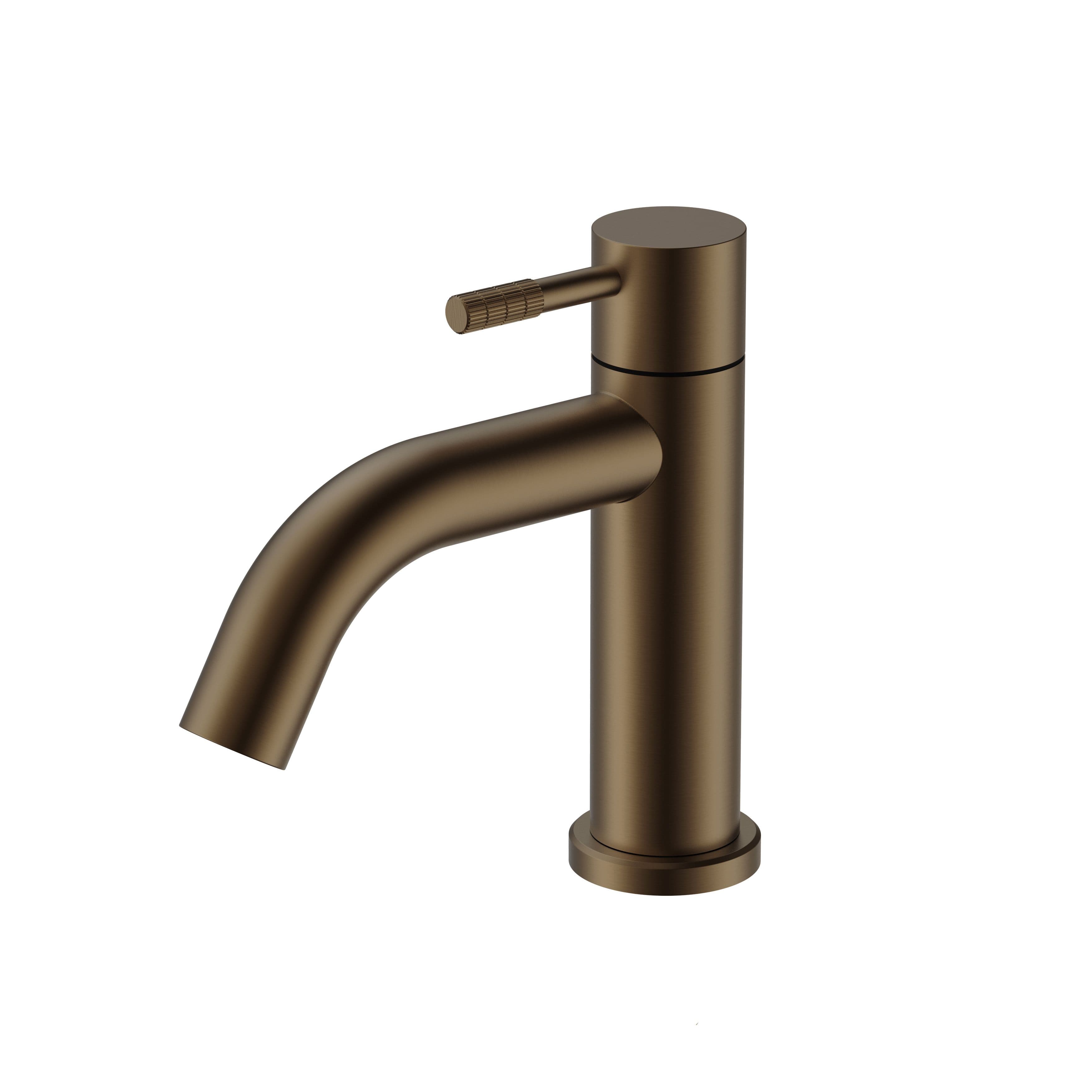 STRIA ROBINET EAU FROIDE – POIGNÉE AVEC STRUCTURE STRIÉE RAFFINÉE – SANS BONDE – BRUN BRONZÉ (PVD) vue 1
